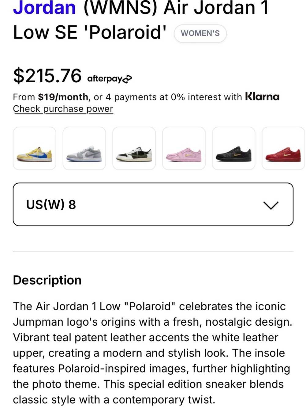 (WMNS) Air Jordan 1 Low SE 'Polaroid' size 8 brand new with box with 2 set laces - Picture 13 of 16